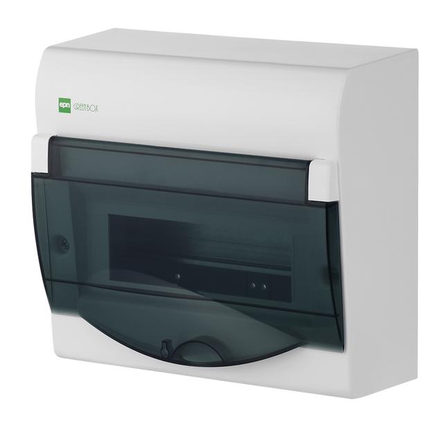 Rozdzielnica GREEN BOX n/t 8-modułem IP40 szyba transparentna dymna