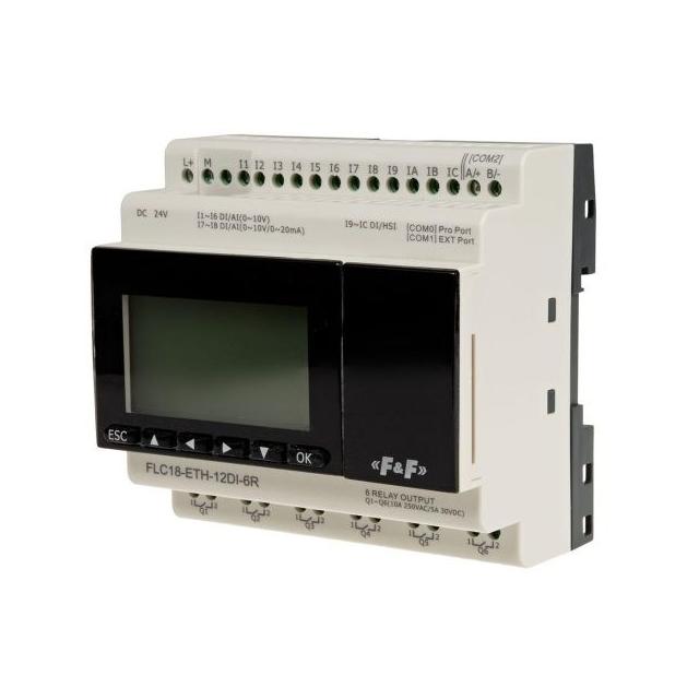 Sterownik programowalny FLC18-ETH-12DI-6R  12 wejść i 6 wyjść przekaźnikowych;