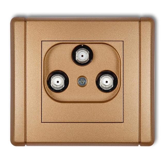 FLEXI Gniazdo multimedialne 3F DATA (Vectra) złoty metalik