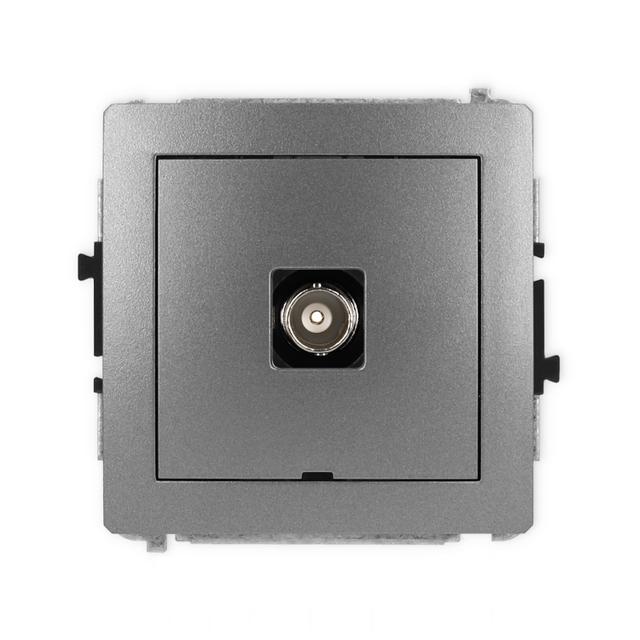 DECO Mechanizm gniazda pojedynczego BNC, bez pola opisowego grafitowy