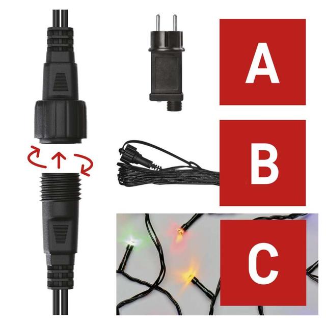 Oświetlenie łączone Standard - zestaw zasilacz + 100LED 10m multikolor, IP44, timer D1AM01 EMOS