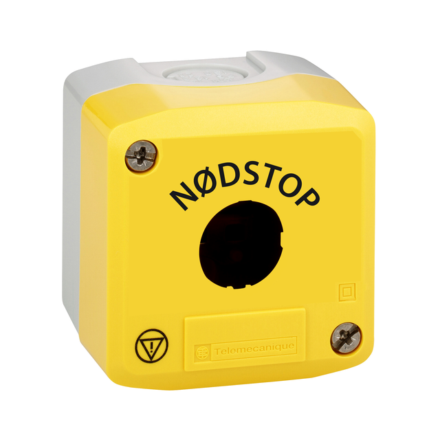 Harmony XALK Pusta obudowa, żółta, z szarą podstawą, 1 wywiercenie