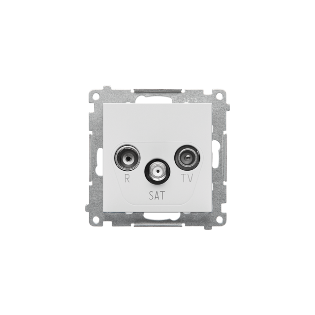 Simon 55 Gniazdo antenowe R-TV-SAT przelotowe 7dB 1x Wejście: 5 MHz÷2,4 GHz Jasnoszary mat