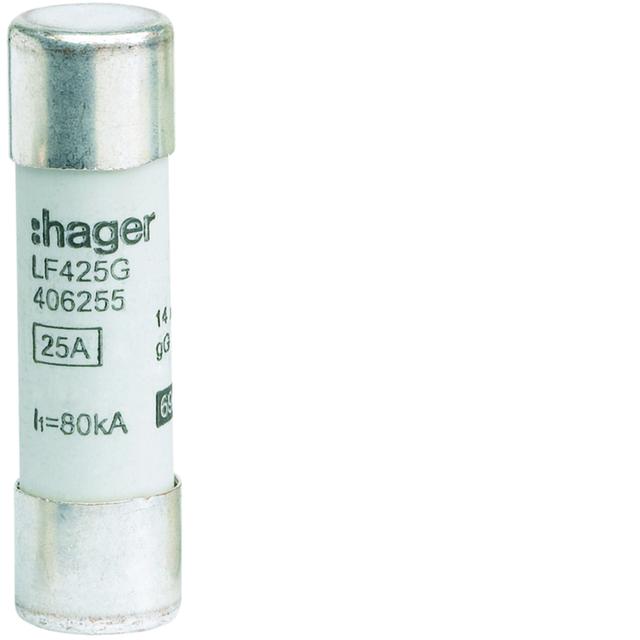Wkładka bezpiecznikowa cylindryczna CH-14 14x51mm gG 25A 500VAC LF425G HAGER