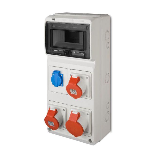 RS 8-mod 2P+Z, 2x3P+N+Z 16A, 3P+N+Z 32A   IP 44 szara