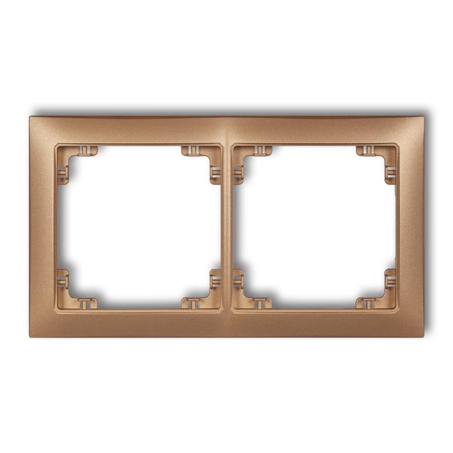 DECO Ramka podwójna z tworzywa DECO Soft złoty metalik 8DRSO-2 KARLIK