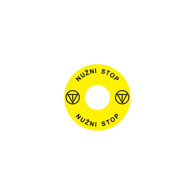 Ex9P1 H S6RS Naklejka wyłącznika awaryjnego do Ex9P1 H średnica 60mm samoprzylepna żółta RS 106802