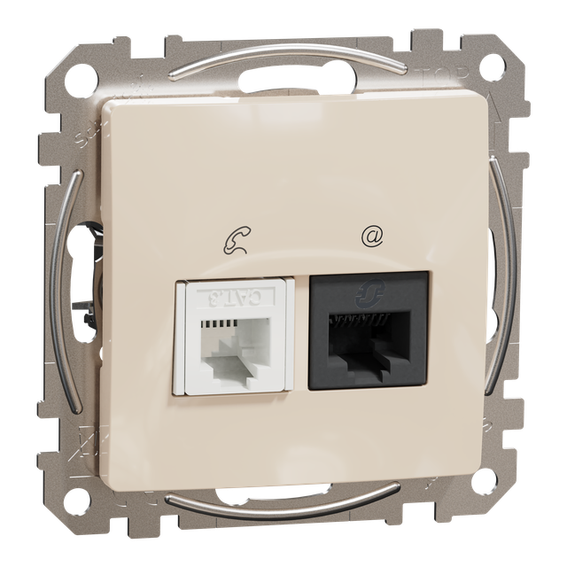 Sedna Design & Elements Gniazdo komputerowe-telefoniczne kat. 6 UTP beżowy SDD112468 SCHNEIDER
