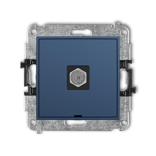 MINI Mechanizm gniazda antenowego pojedynczego typu F (SAT) niklowany, bez pola opisowego navy blue