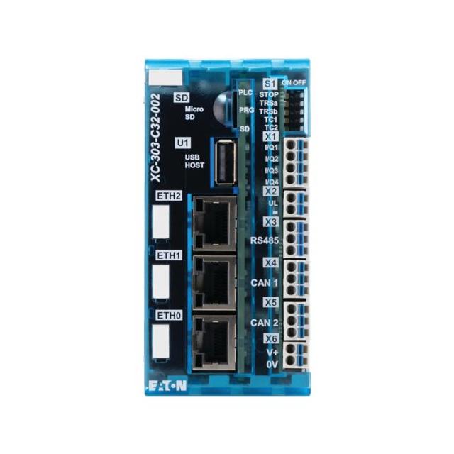 XC-303-C32-002 PLC XC300: CAN1 CAN2 RS485 ETH0 ETH1 ETH2 4DIO 191080 EATON