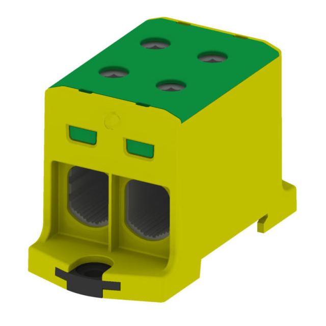 VC05-0033 ,  Złączka szynowa gwintowa rozgałęźna AL, CU, 25-150mm2, TS 35, 1 tor, 4 otw. zaciskowe,