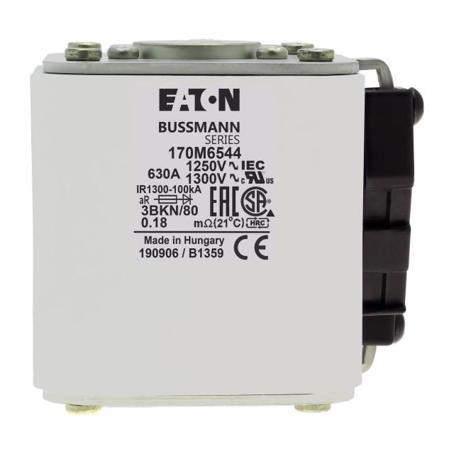 FUSE 630A 1250V 3BKN/80 AR CU Wkładka szybka 630A AC 1250V rozmiar 3 76x92x83 mm aR IEC UL 170M6544
