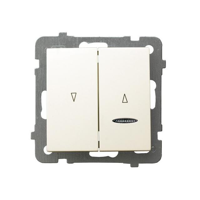 AS Łącznik żaluzjowy, zwierny, z podświetleniem pomarańczowym - kolor ecru