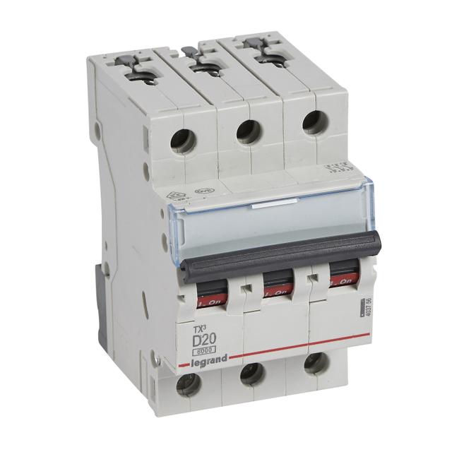 Wyłącznik Nadprądowy S 303 3P D20A 6kA TX3 403756 LEGRAND