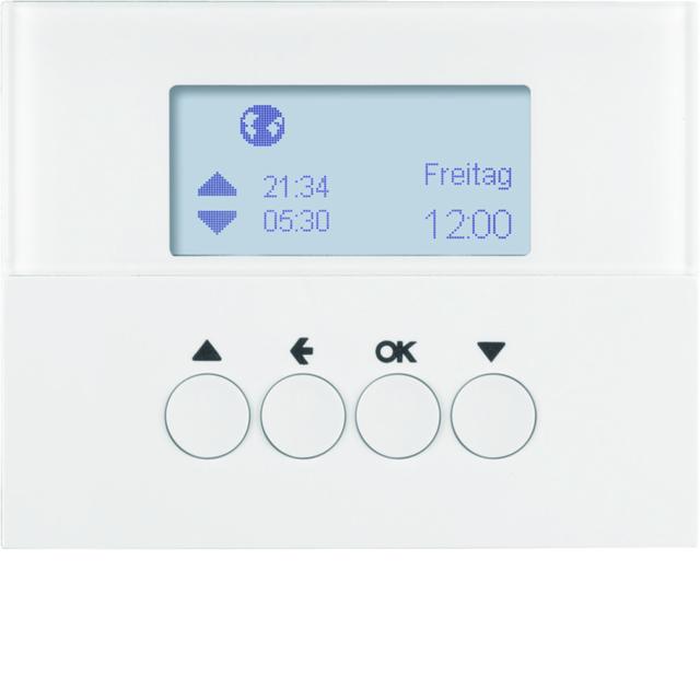 BERKER K.1 Żaluzjowy łącznik czasowy z wyświetlaczem do sterowania żaluzjami biały 85741179 HAGER