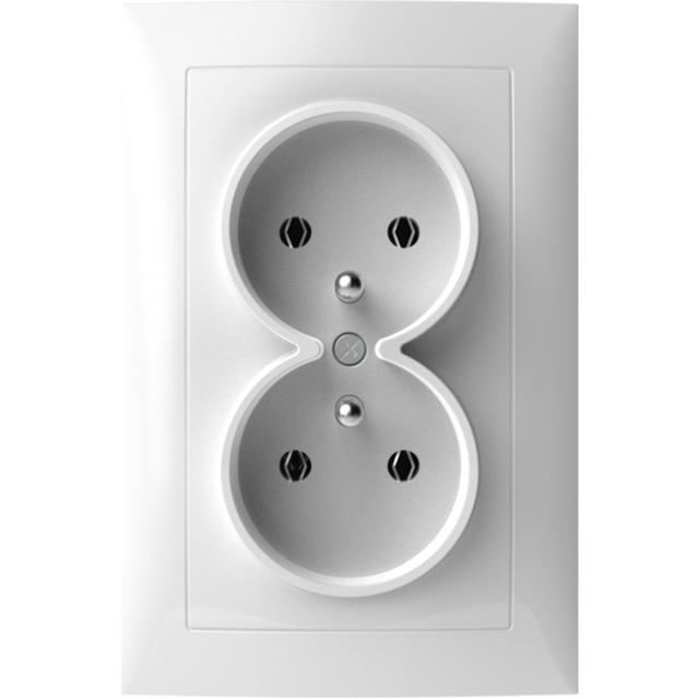 BERKER B.Kwadrat Gniazdo podwójne z uziemieniem kompletne biały 5361828989 HAGER