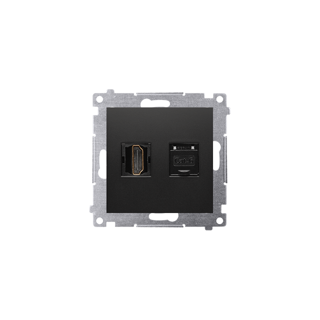 Simon 54 Gniazdo HDMI + RJ45 kat.6. czarny DGHRJ45.01/49 KONTAKT