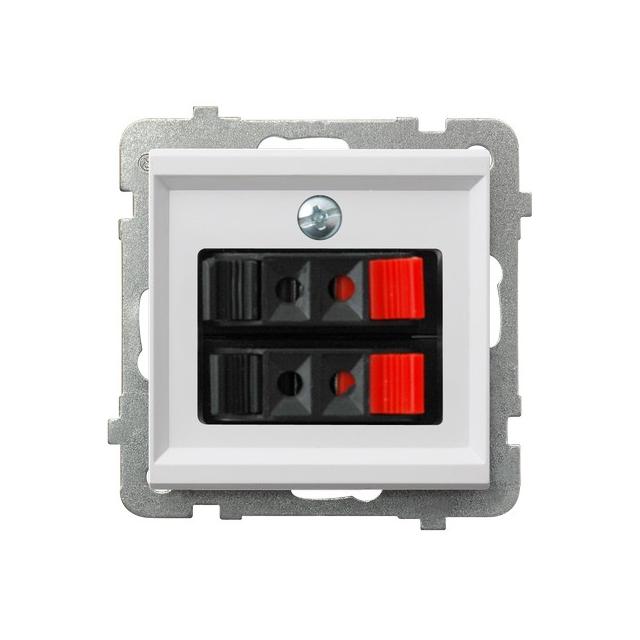 SONATA BIAŁY MAT Gniazdo głośnikowe podwójne