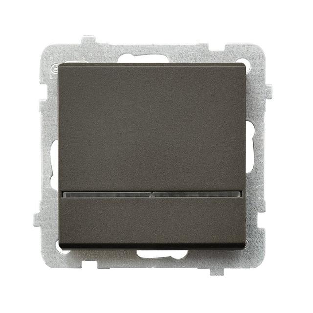 SONATA Łącznik kontrolny z podświetleniem niebieskim - kolor czekoladowy metalik