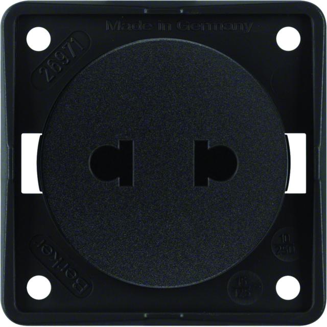 BERKER Integro Flow Gniazdo bez uziemienia ''Standard Euro-Amerykański'' czarny 962572503 HAGER