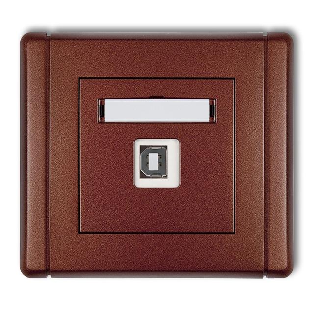 FLEXI Gniazdo pojedyncze USB A-B 2.0 brązowy metalik