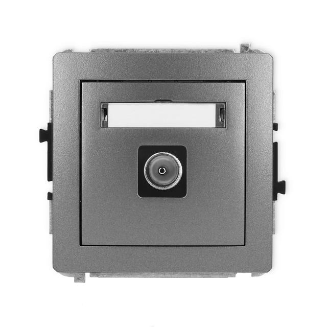 DECO Mechanizm gniazda antenowego pojedynczego TV grafitowy