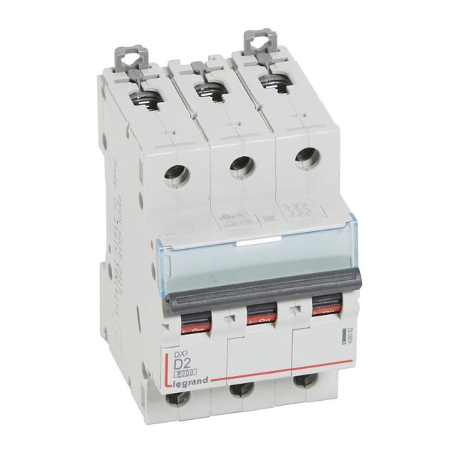 Wyłącznik Nadprądowy S 303 3P D2A 6kA DX3 408082 LEGRAND