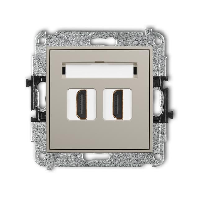 MINI Gniazdo podwójne HDMI 2.1, 8K taupe 60MHDMI-6 KARLIK