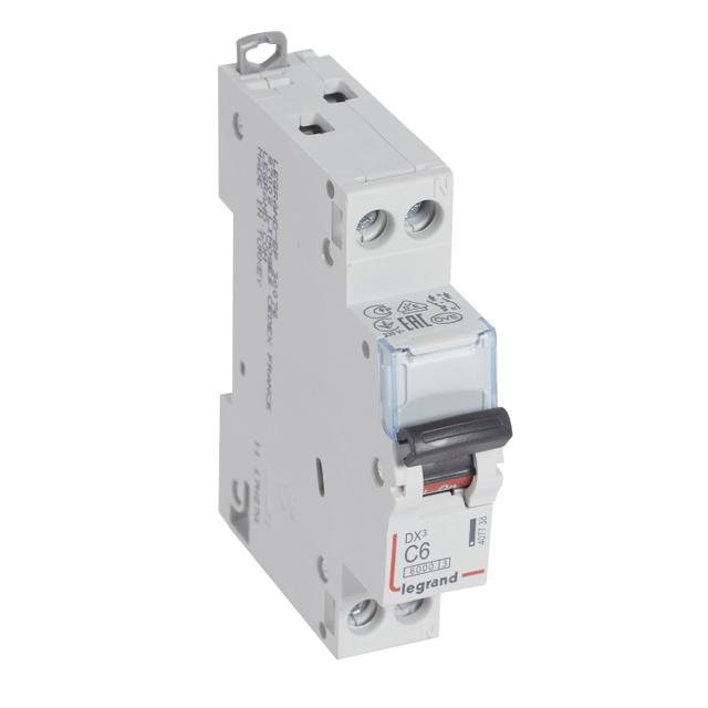 Wyłącznik Nadprądowy S 301N 1P+N C 6 6kA DX3 407738 LEGRAND