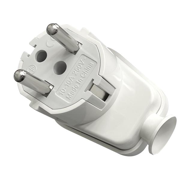 Wtyczka kątowa Uni-Schuko 16A, 230V, biała