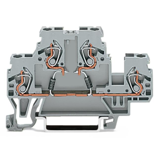 Dwupiętrowa złączka diodowa 2,5mm2 szara /50szt./ 870-542/281-487 WAGO