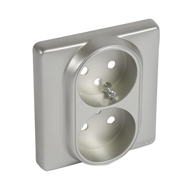 Celiane Plakietka Gniazda 2x2P+Z Tytanowa 068947 LEGRAND