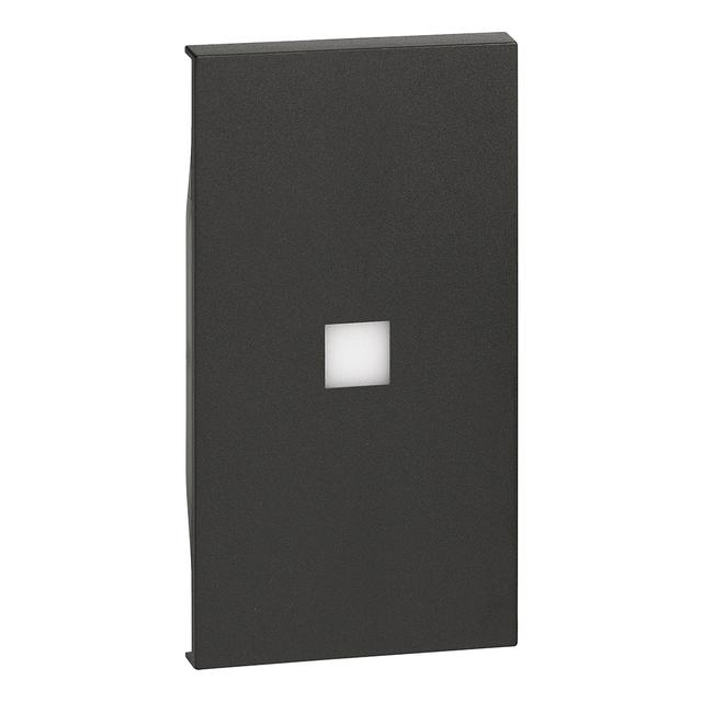 LIVING NOW - KLAWISZ Z OKIENKIEM PODŚWIETLENIA - 2 MODUŁY - CZERŃ, Bticino