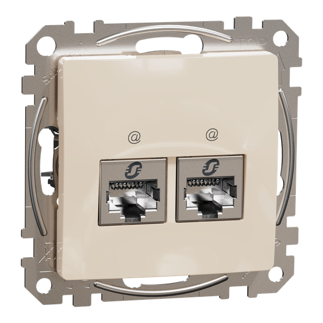 Sedna Design & Elements, gniazdo komputerowe 2xRJ45 kat.6 STP, beżowy