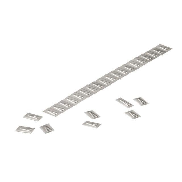 WSM 10 A System kodowania kabli, 9.9 mm, Nadrukowane znaki: litery, duże, A, stal nierdzewna 1.4404, srebrny /200szt./ 1712501637 WEIDMÜLLER