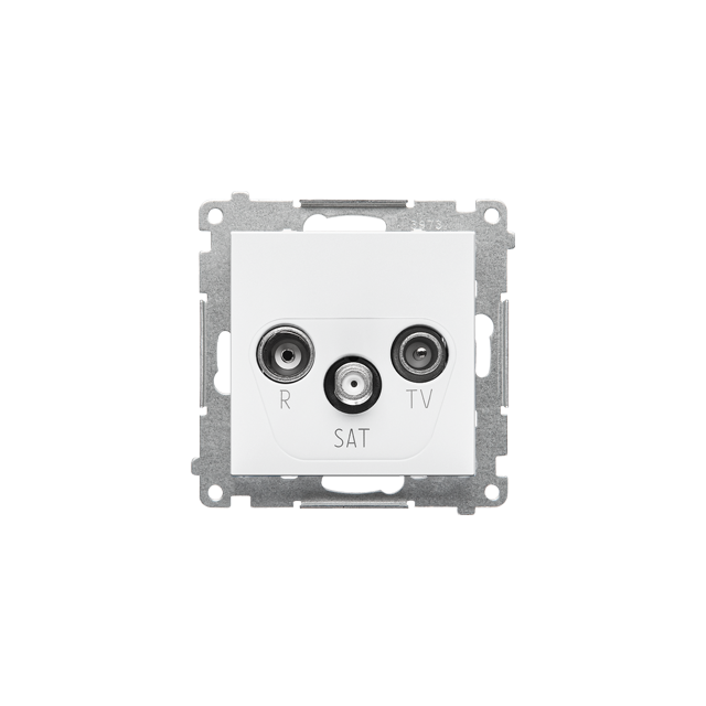Simon 55 Gniazdo antenowe R-TV-SAT przelotowe 7dB 1x Wejście: 5 MHz÷2,4 GHz Biały mat