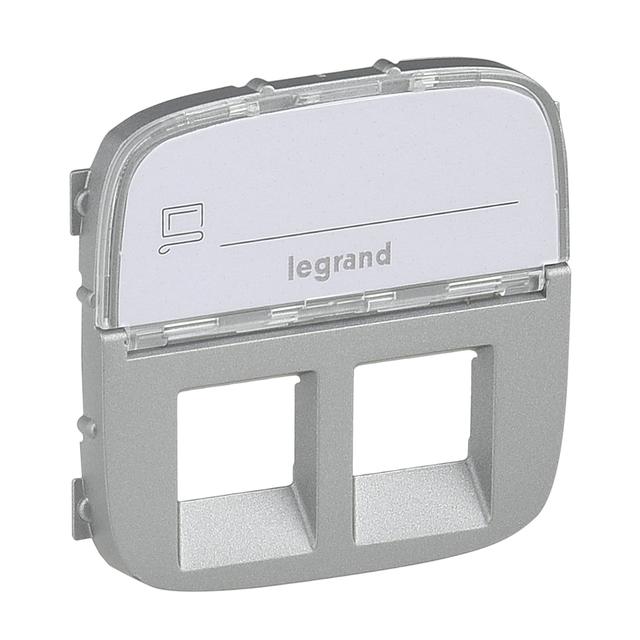 Valena Allure Plakietka Aluminium Gniazda Podwójnego 2Xrj45 Kategorii 6 Utp 755487 LEGRAND
