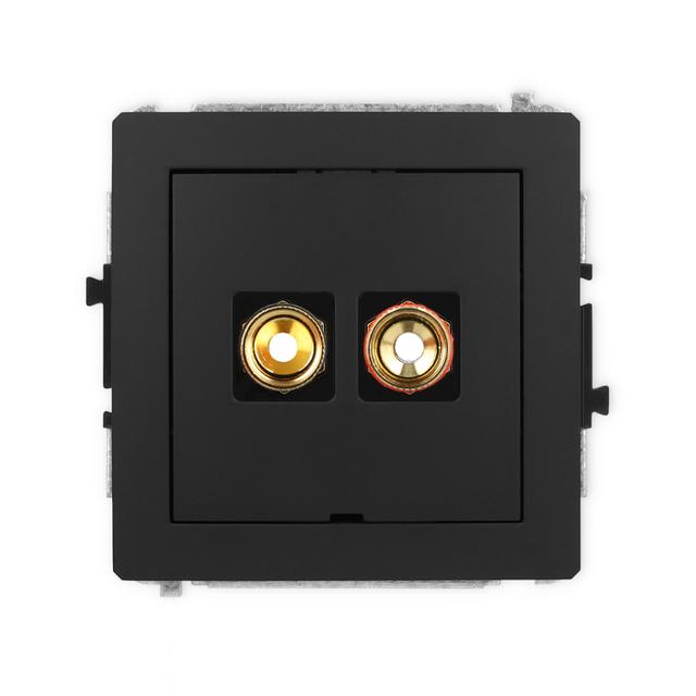 DECO Mechanizm gniazda głośnikowego pojedynczego, bez pola opisowego (typu banan - czerwony i czarny