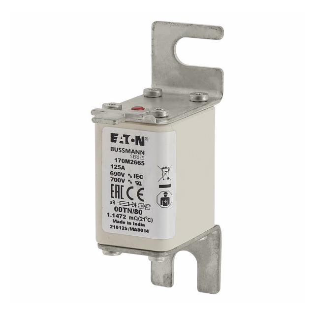 125A 690V aR 00TN/80 TYPE T IND. FUSE Wkładka szybka 125A AC 690V DIN 00 aR DIN IEC nieizol 170M2665