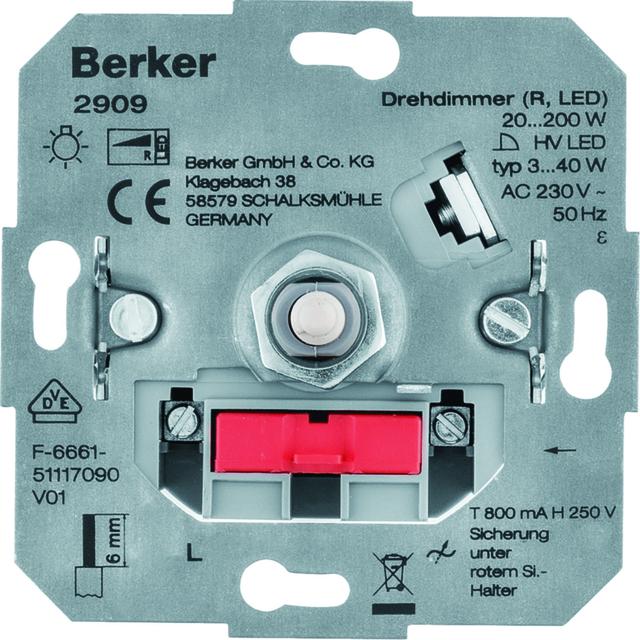 one.platform Ściemniacz obrotowy obciążenie R 20-200 W, LED 3-40 W 2909 HAGER