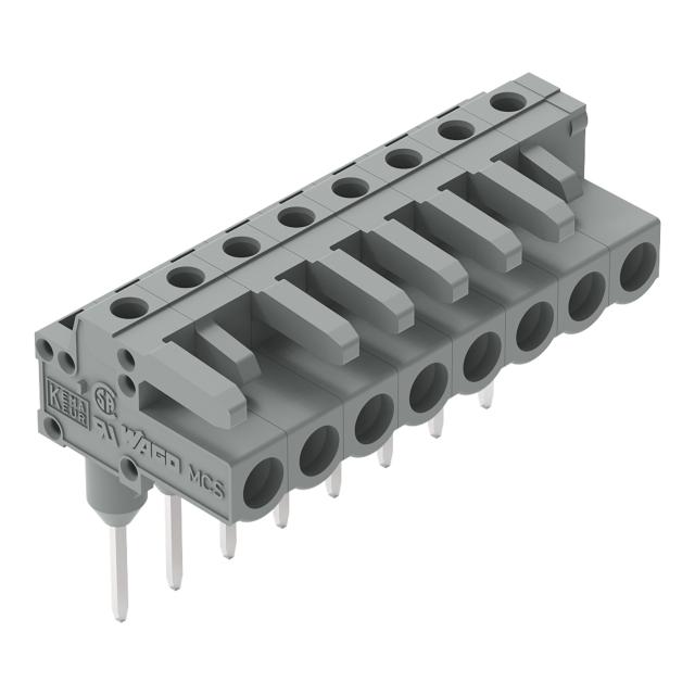 MCS-MIDI Classic gniazdo kątowe 8-bieg. szare raster 5 mm /50szt./ WAGO