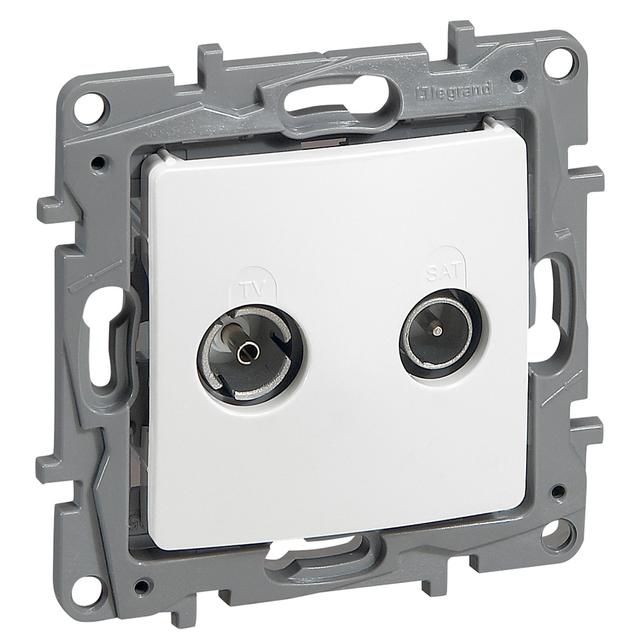 NILOE/NILOE SELECTION -GNIAZDO TV-RD KOŃCOWE TYPU GWIAZDA 2 DB BIAŁE, Legrand