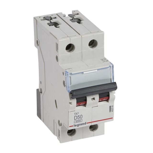 Wyłącznik Nadprądowy S 302 2P D50A 6kA TX3 403743 LEGRAND