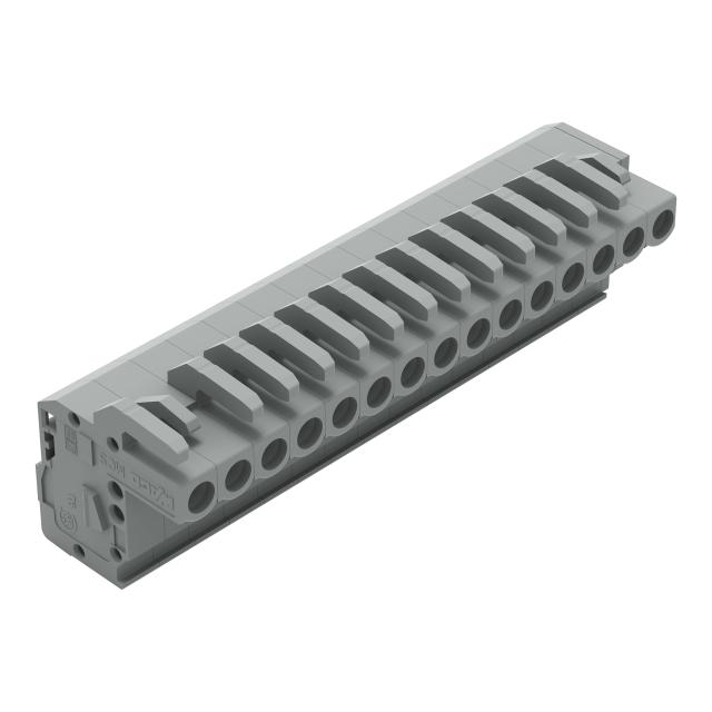 MCS-MIDI Classic gniazdo kątowe 15-bieg. szare raster 5 mm /25szt./ WAGO