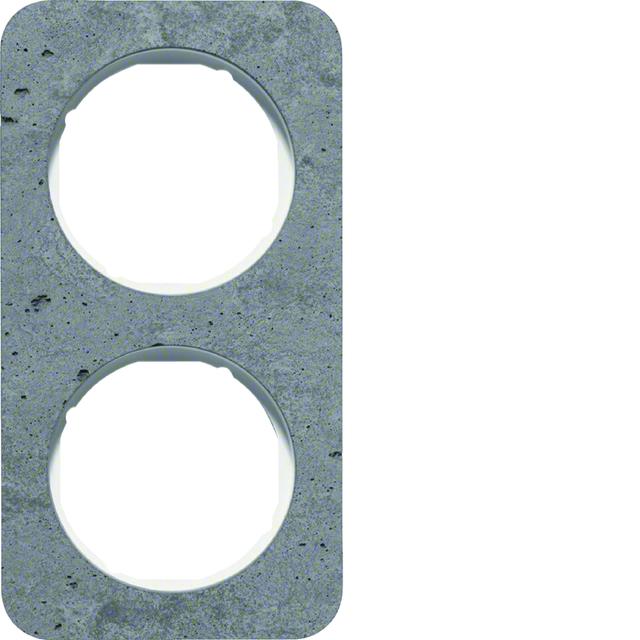 BERKER R.1 Ramka podwójna beton/biała 10122379 HAGER