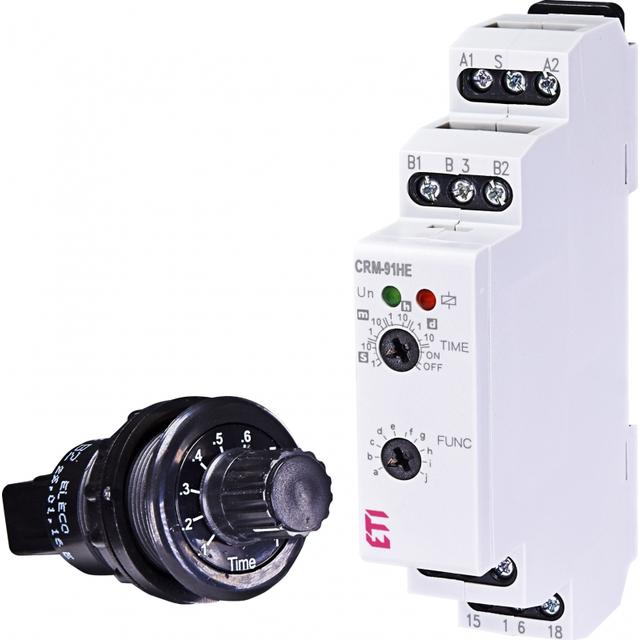 Wielofunkcyjny elektroniczny przekaźnik czasowy z potencjometrem zewnętrznym CRM-91HE UNI+PT 002470085 ETI