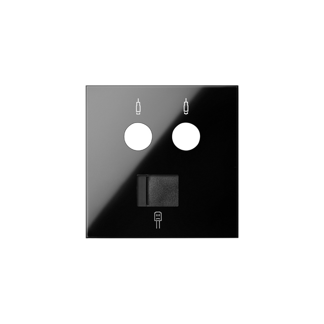 Simon 100 Pokrywa gniazda antenowego R/TV-SAT+komputerowe RJ45 kat.6 czarny