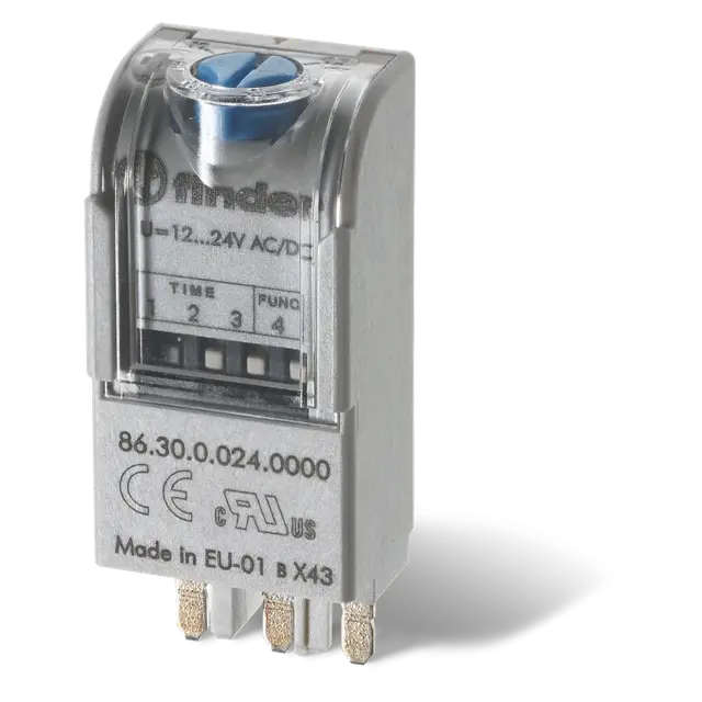 Moduł czasowy dwufunkcyjny do przekaźników i gniazd 12…240V AC/DC; AI, DI, wykonanie trakcyjne