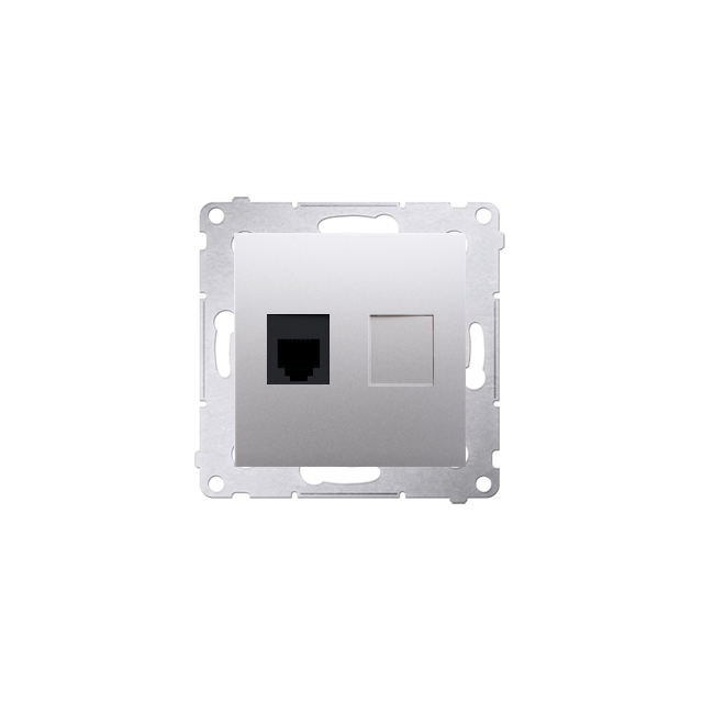 SIMON 54 WMDT-0010xx-043 Gniazdo telefoniczne pojedyncze RJ12 (moduł); srebrny mat