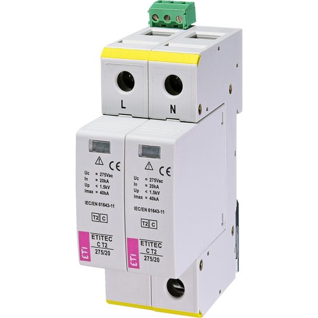 Ogranicznik przepięć T2 (C) TEC C T2 275/20 2+0 RC 002440398 ETI